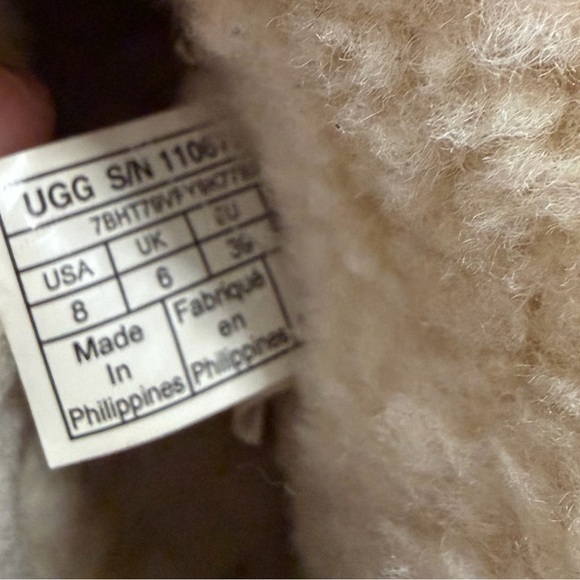 Ugg Classic Mini fluff shearling ankle boots tan suede Leather size 8 - Picture 3 of 13